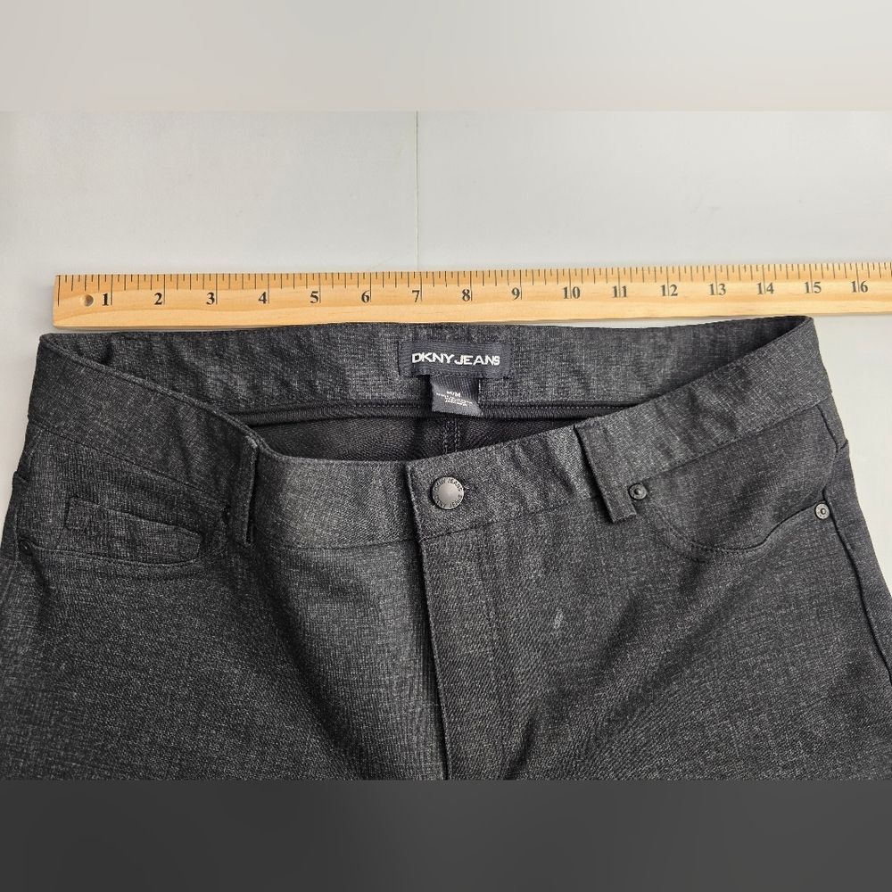 DKNY M 6-8 Dark Gray High Waist Dress Pants Straight Leg Ponte Office Cd-1731 - Picture 12 of 15